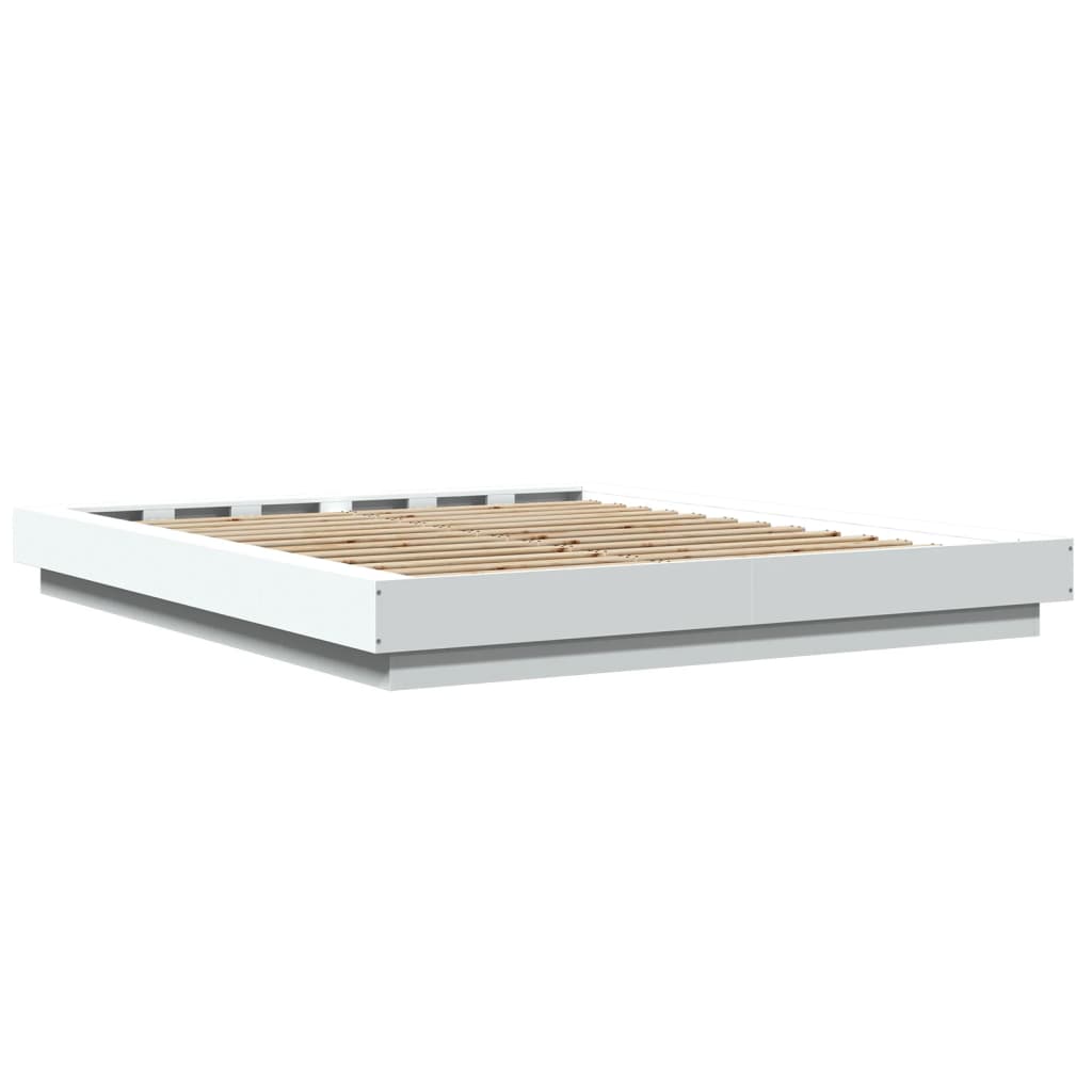 Giroletto con Luci LED Bianco 150x200 cm in Legno Multistrato | homemem39