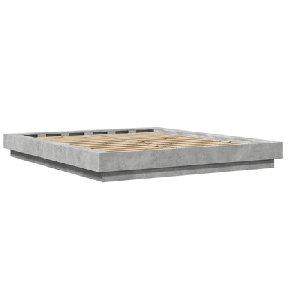 Giroletto Luci LED Grigio Cemento 150x200 cm Legno Multistrato