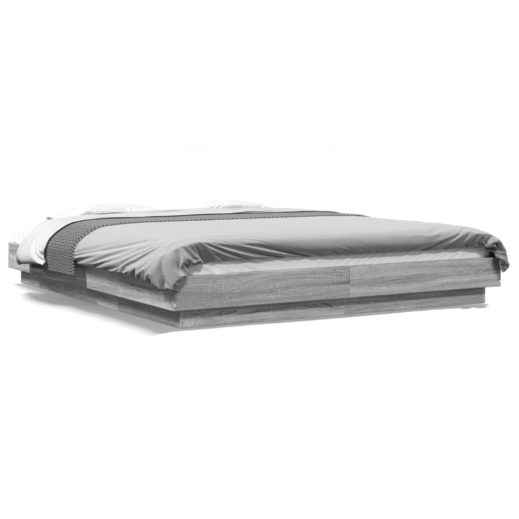 Giroletto Luci LED Grigio Sonoma 150x200 cm Legno Multistrato | homemem39