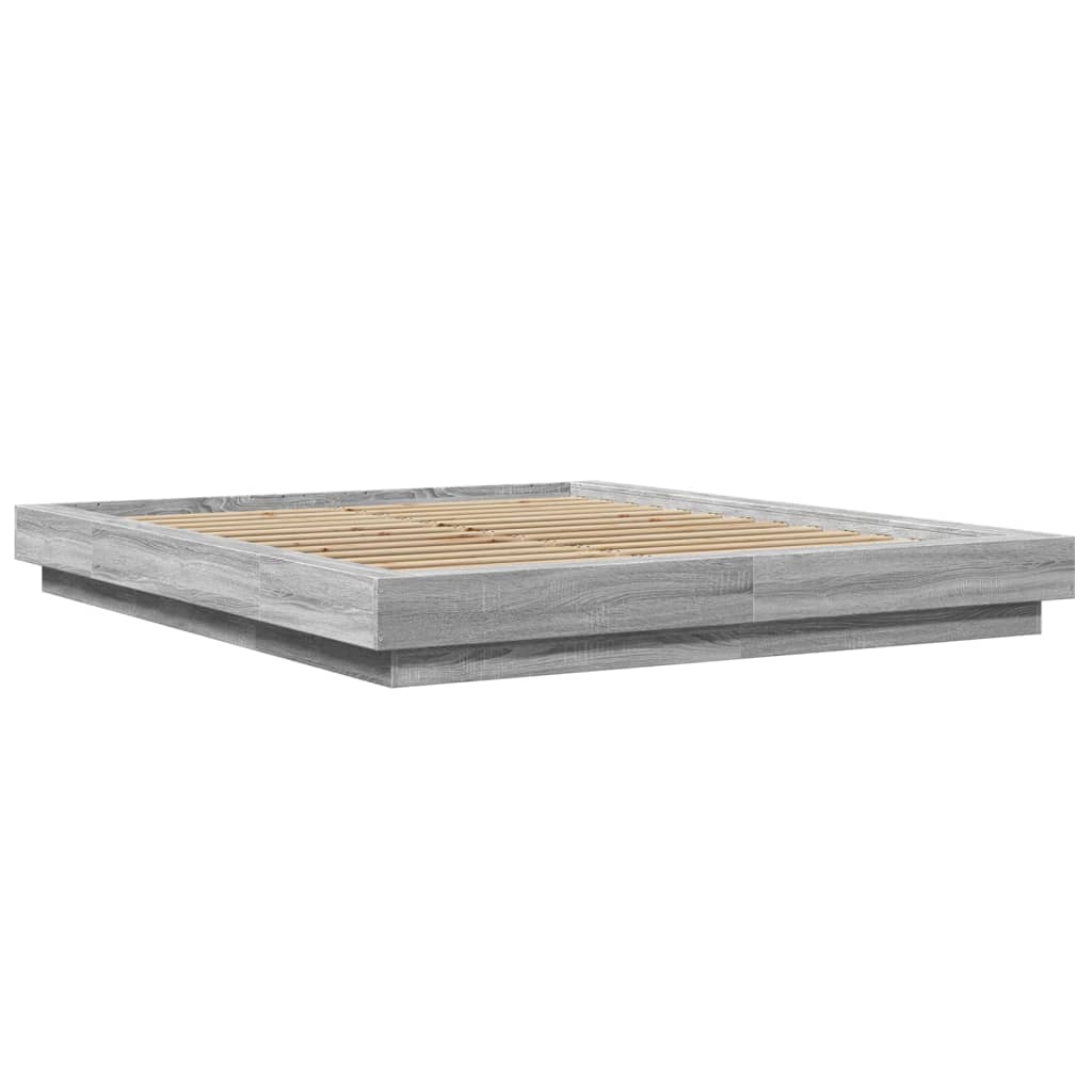 Giroletto Luci LED Grigio Sonoma 150x200 cm Legno Multistrato | homemem39