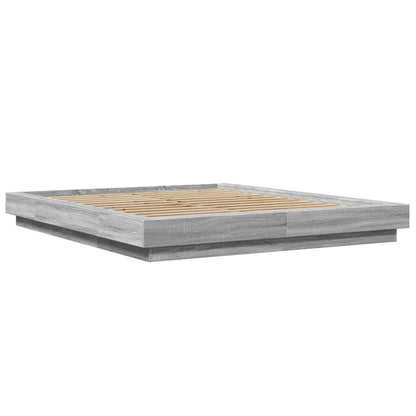 Giroletto Luci LED Grigio Sonoma 150x200 cm Legno Multistrato | homemem39