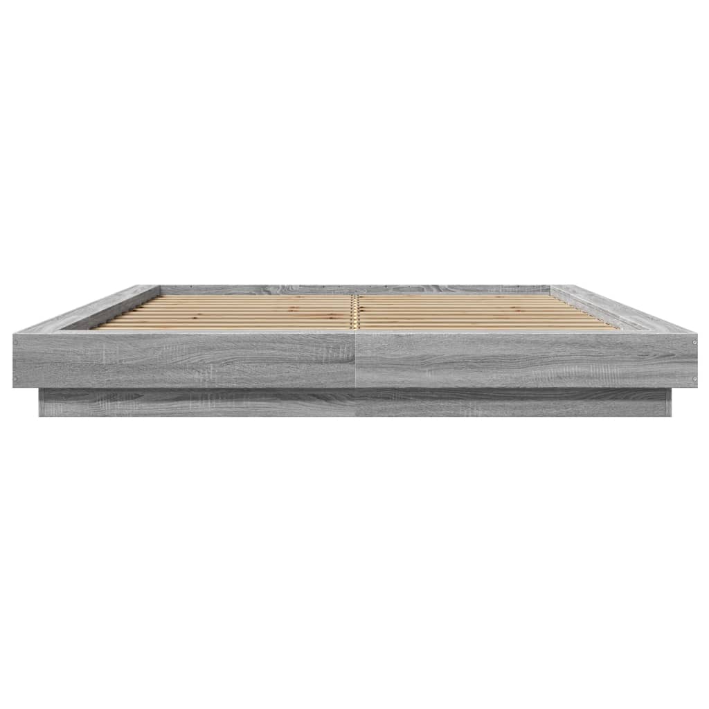 Giroletto Luci LED Grigio Sonoma 150x200 cm Legno Multistrato | homemem39