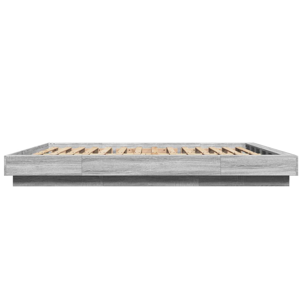 Giroletto Luci LED Grigio Sonoma 150x200 cm Legno Multistrato