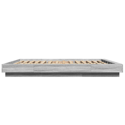 Giroletto Luci LED Grigio Sonoma 150x200 cm Legno Multistrato