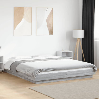 Giroletto Luci LED Grigio Sonoma 150x200 cm Legno Multistrato | homemem39