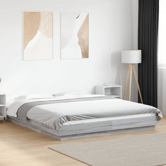 Giroletto Luci LED Grigio Sonoma 150x200 cm Legno Multistrato | homemem39