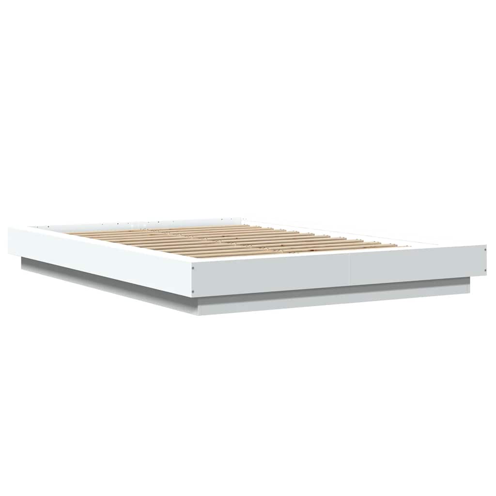 Giroletto con Luci LED Bianco 140x200 cm in Legno Multistrato