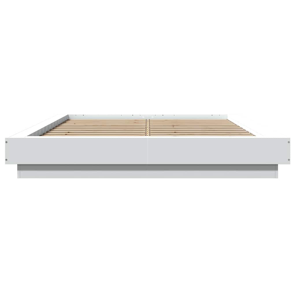 Giroletto con Luci LED Bianco 140x200 cm in Legno Multistrato