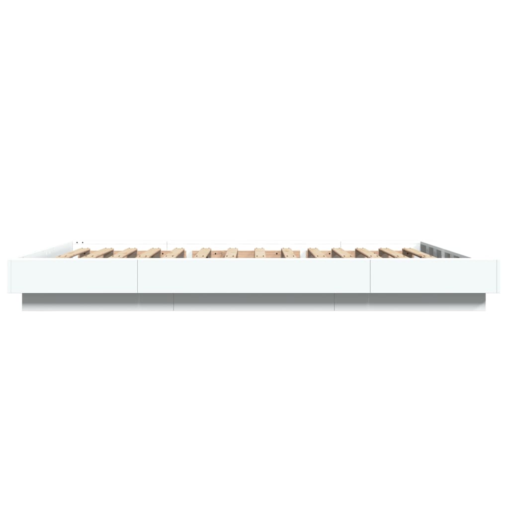 Giroletto con Luci LED Bianco 140x200 cm in Legno Multistrato