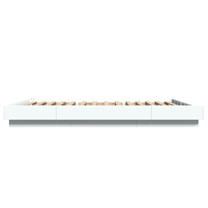 Giroletto con Luci LED Bianco 140x200 cm in Legno Multistrato
