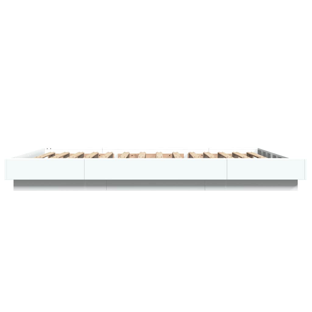 Giroletto con Luci LED Bianco 140x200 cm in Legno Multistrato