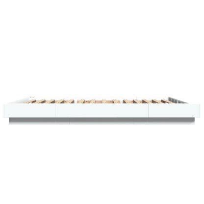 Giroletto con Luci LED Bianco 140x200 cm in Legno Multistrato
