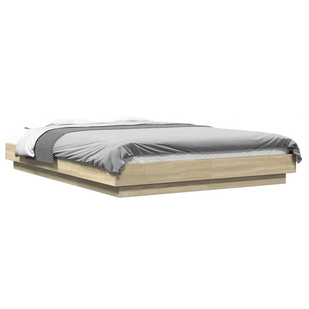 Giroletto Luci LED Rovere Sonoma 140x200 cm Legno Multistrato