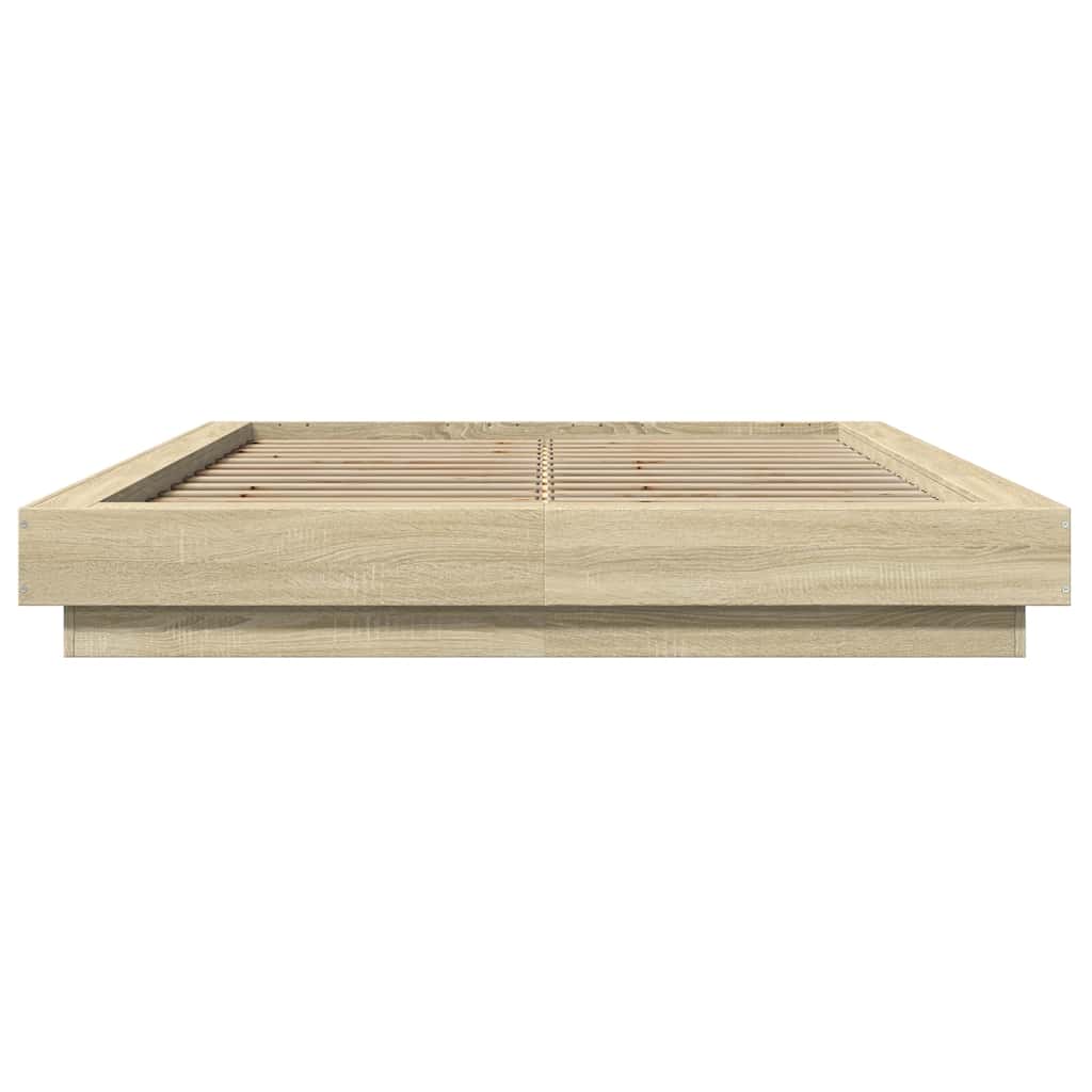 Giroletto Luci LED Rovere Sonoma 140x200 cm Legno Multistrato