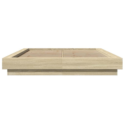 Giroletto Luci LED Rovere Sonoma 140x200 cm Legno Multistrato