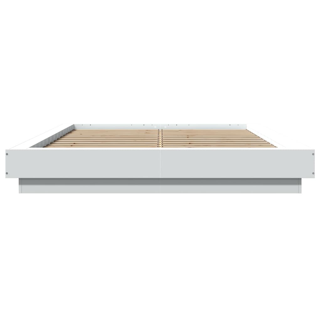 Giroletto con Luci LED Bianco 120x200 cm in Legno Multistrato
