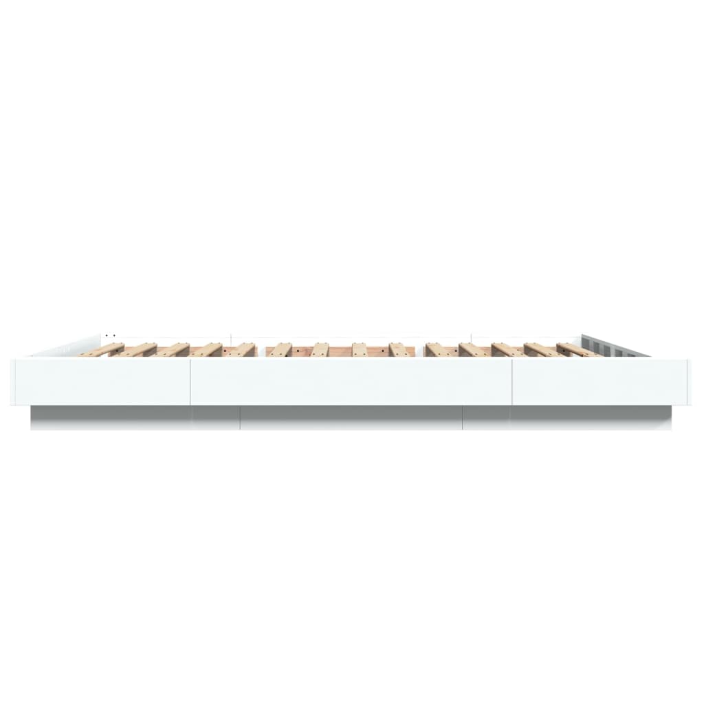 Giroletto con Luci LED Bianco 120x200 cm in Legno Multistrato