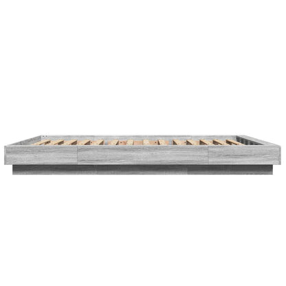Giroletto Luci LED Grigio Sonoma 120x200 cm Legno Multistrato