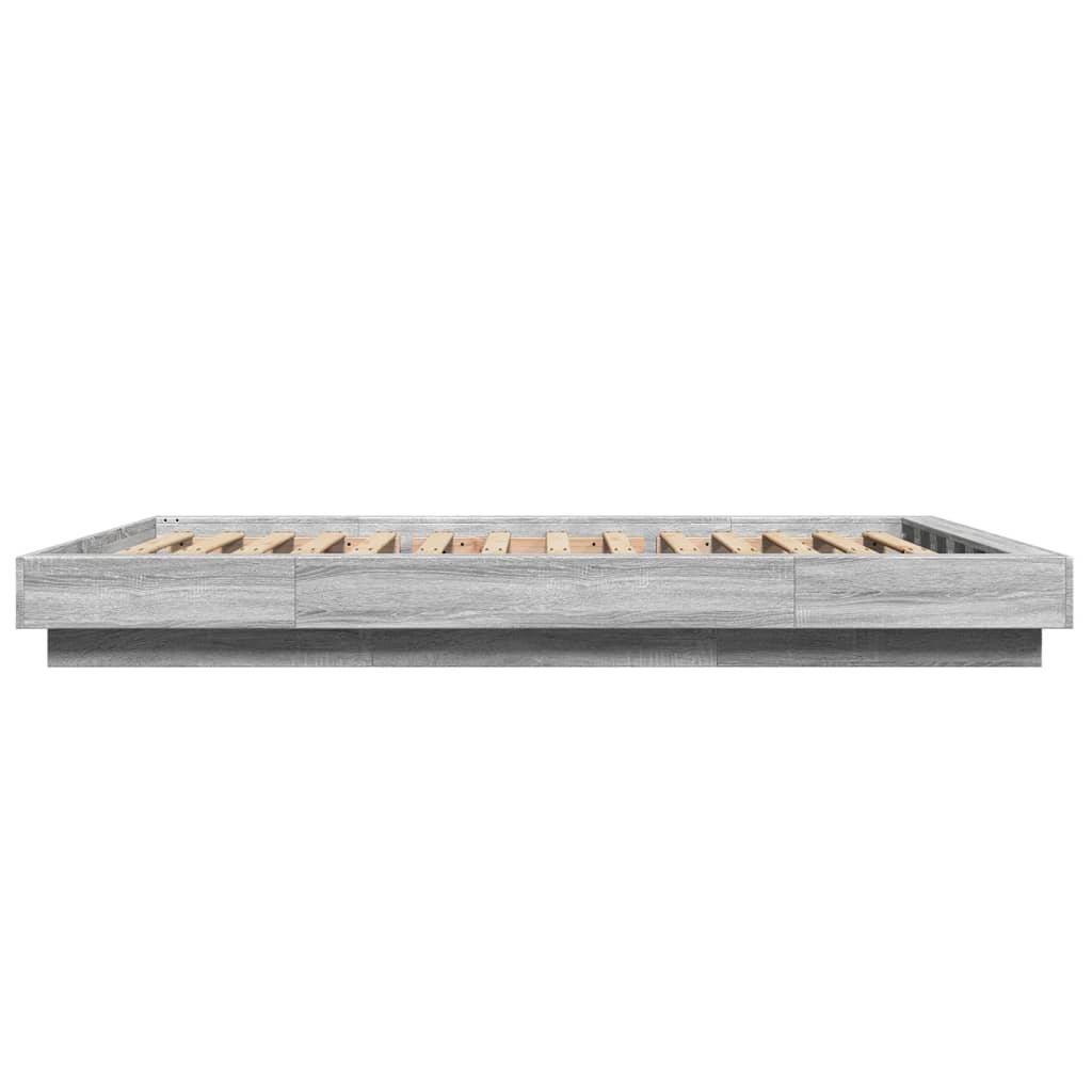 Giroletto Luci LED Grigio Sonoma 120x200 cm Legno Multistrato