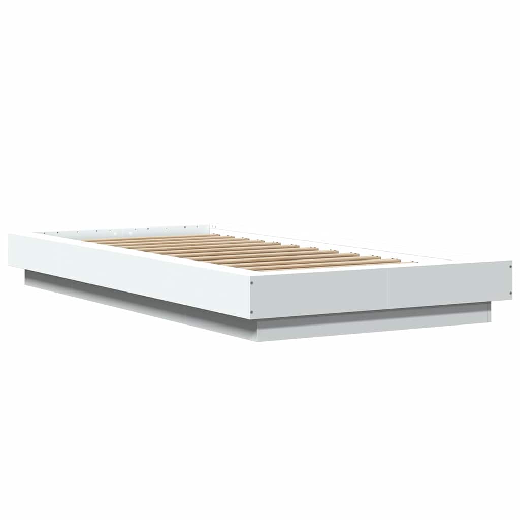 Giroletto con Luci LED Bianco 100x200 cm in Legno Massello | homemem39