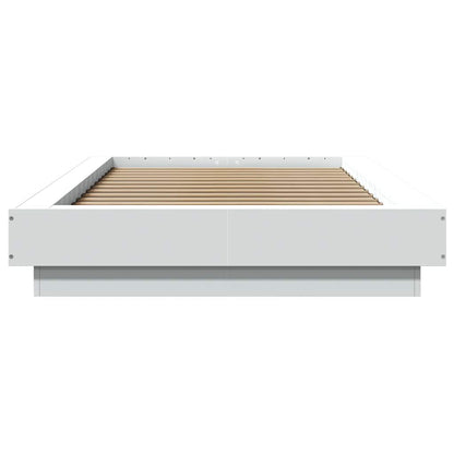 Giroletto con Luci LED Bianco 100x200 cm in Legno Massello | homemem39