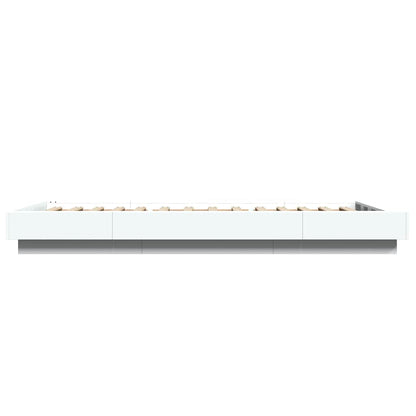 Giroletto con Luci LED Bianco 100x200 cm in Legno Massello | homemem39
