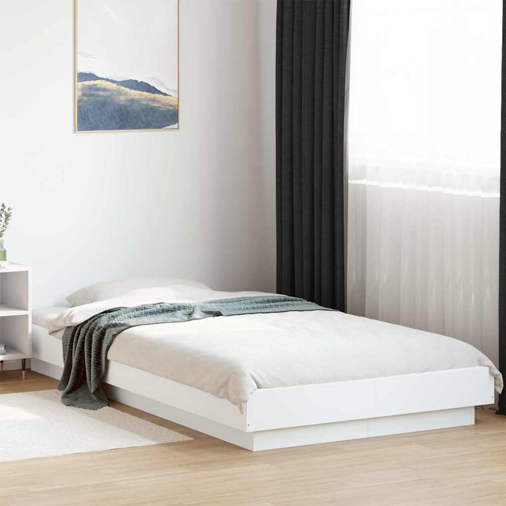 Giroletto con Luci LED Bianco 100x200 cm in Legno Massello | homemem39