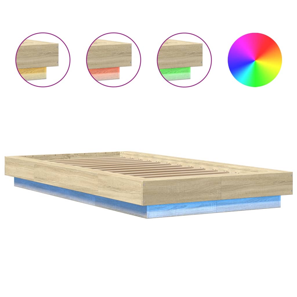 Giroletto Luci LED Rovere Sonoma 100x200cm in Legno Multistrato | homemem39