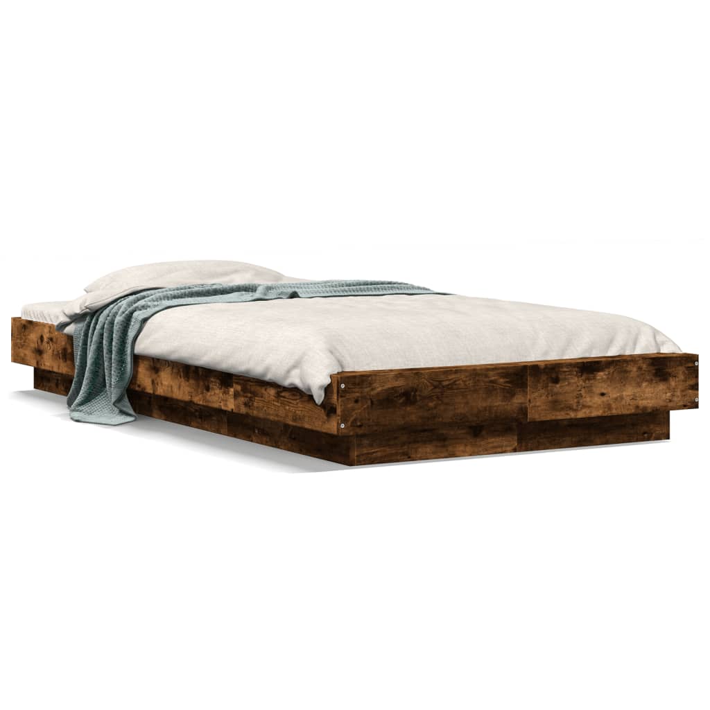 Giroletto con Luci LED Rovere Fumo 100x200 cm Legno Multistrato | homemem39