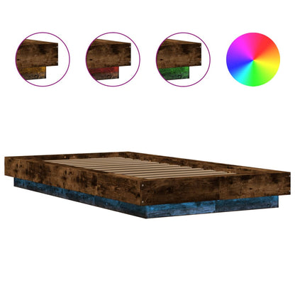 Giroletto con Luci LED Rovere Fumo 100x200 cm Legno Multistrato | homemem39