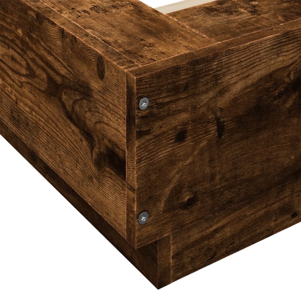 Giroletto con Luci LED Rovere Fumo 100x200 cm Legno Multistrato | homemem39