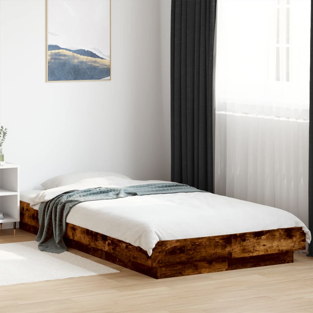 Giroletto con Luci LED Rovere Fumo 100x200 cm Legno Multistrato | homemem39