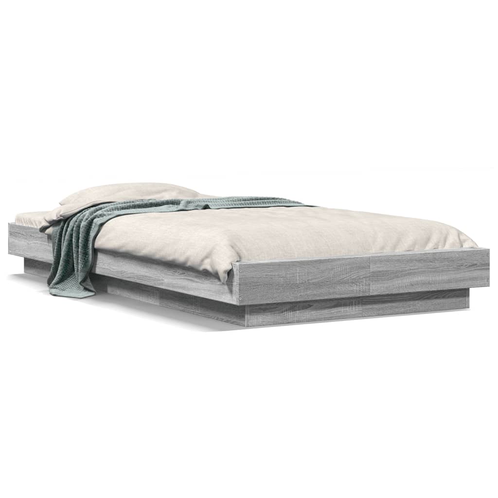 Giroletto Luci LED Grigio Sonoma 100x200cm in Legno Multistrato | homemem39