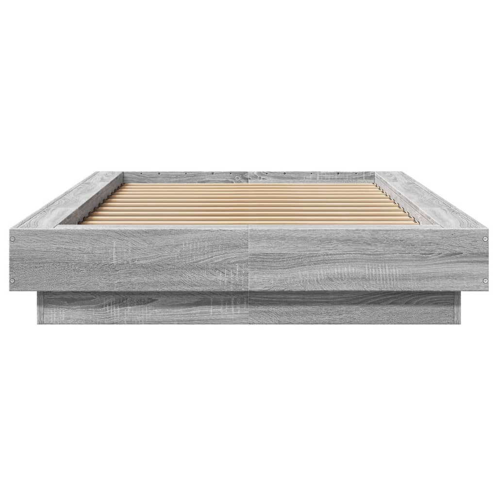 Giroletto Luci LED Grigio Sonoma 100x200cm in Legno Multistrato | homemem39