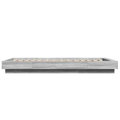 Giroletto Luci LED Grigio Sonoma 100x200cm in Legno Multistrato