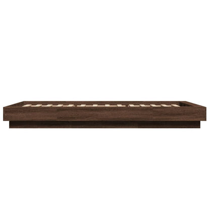 Giroletto Luci LED Rovere Marrone 100x200 cm Legno Multistrato