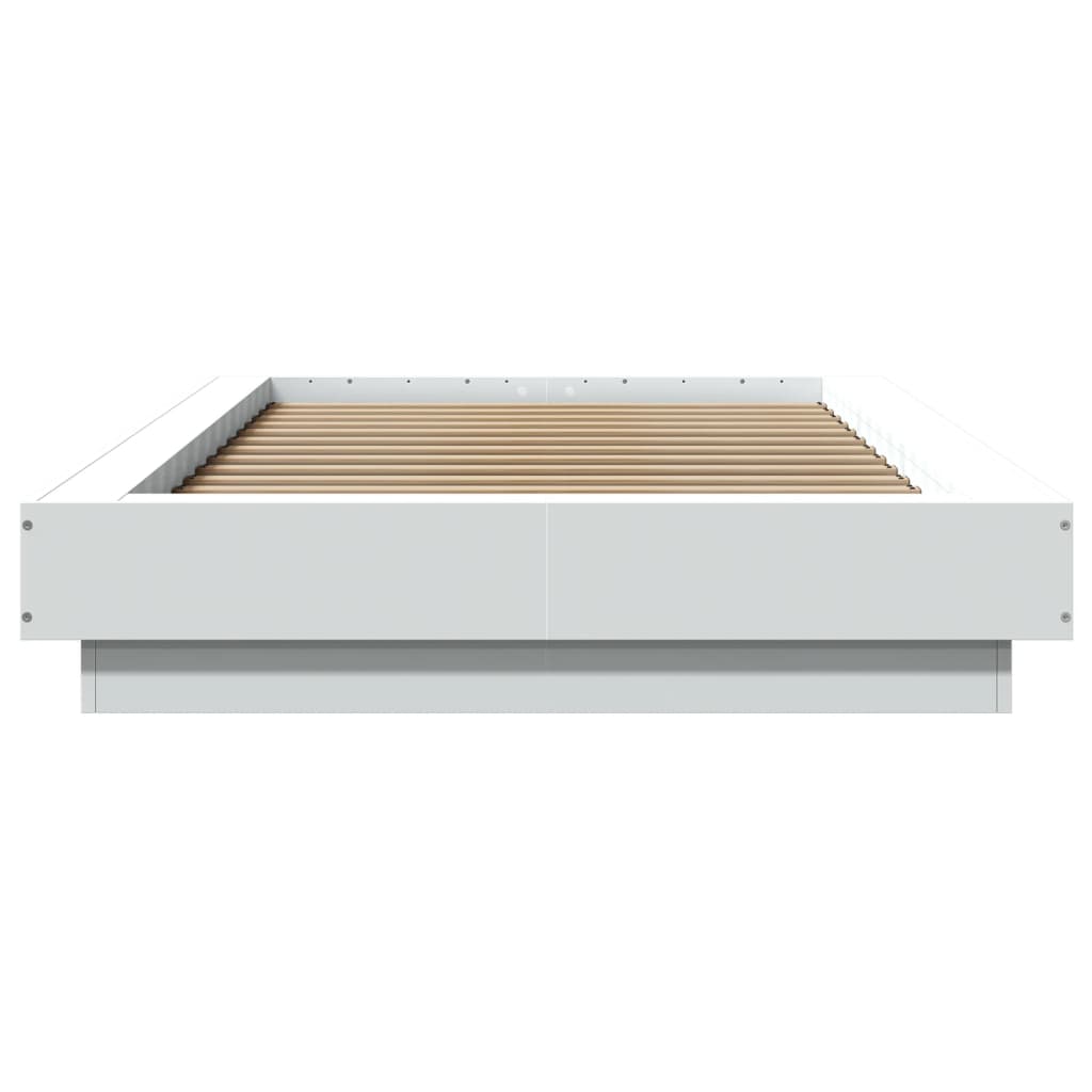 Giroletto con Luci LED Bianco 90x200 cm in Legno Multistrato | homemem39