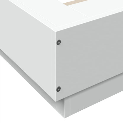 Giroletto con Luci LED Bianco 90x200 cm in Legno Multistrato | homemem39