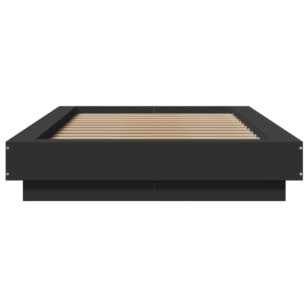 Giroletto con Luci LED Nero 90x200 cm in Legno Multistrato