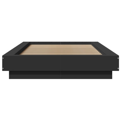 Giroletto con Luci LED Nero 90x200 cm in Legno Multistrato