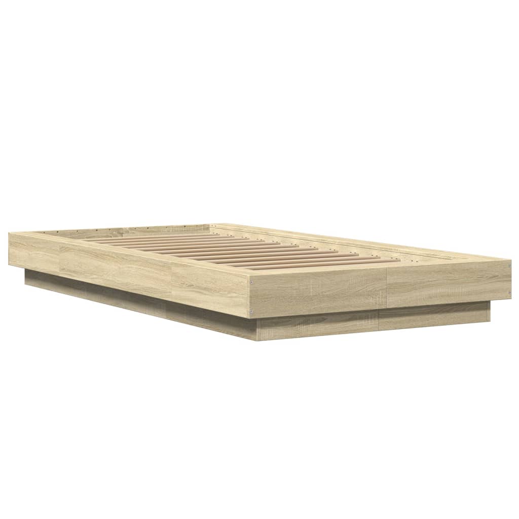 Giroletto con Luci LED Rovere Sonoma 90x200cm Legno Multistrato | homemem39