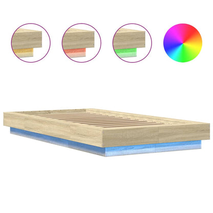 Giroletto con Luci LED Rovere Sonoma 90x200cm Legno Multistrato | homemem39