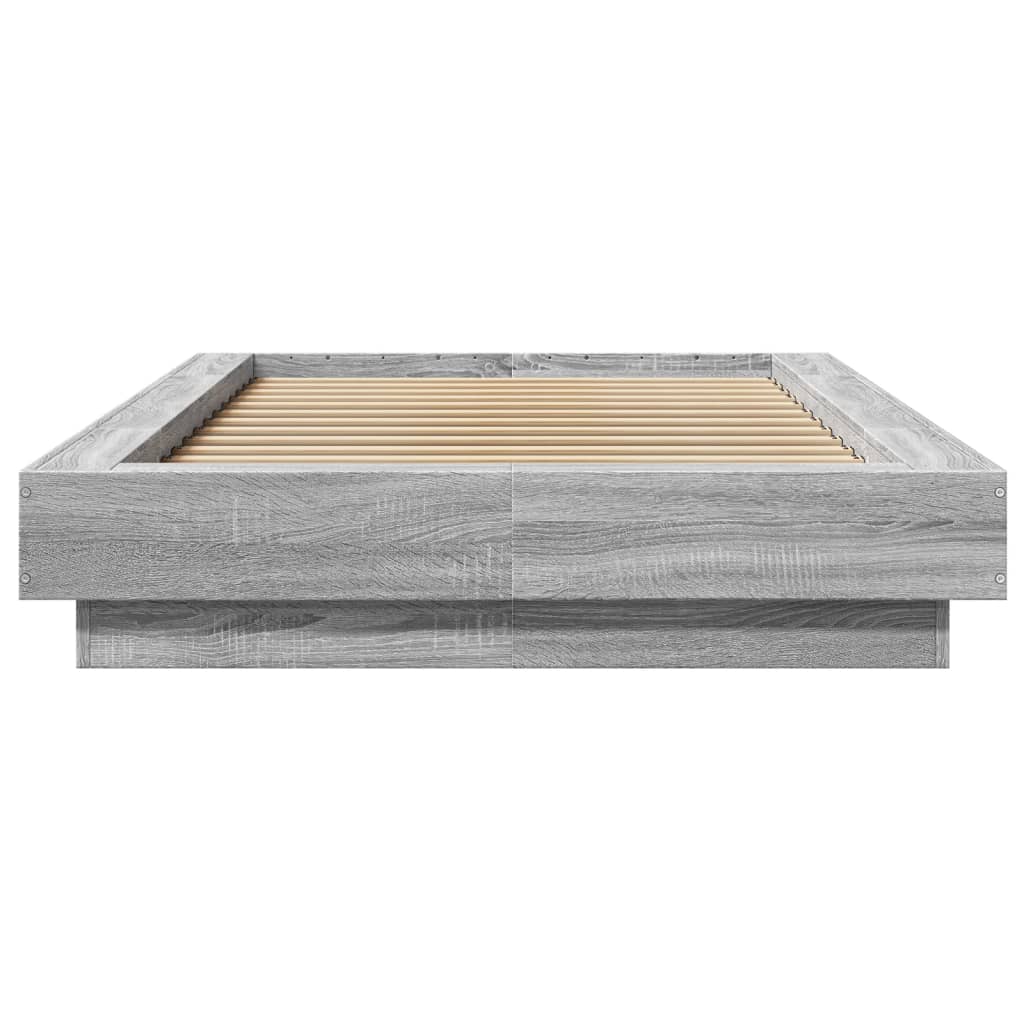 Giroletto con Luci LED Grigio Sonoma 90x200cm Legno Multistrato