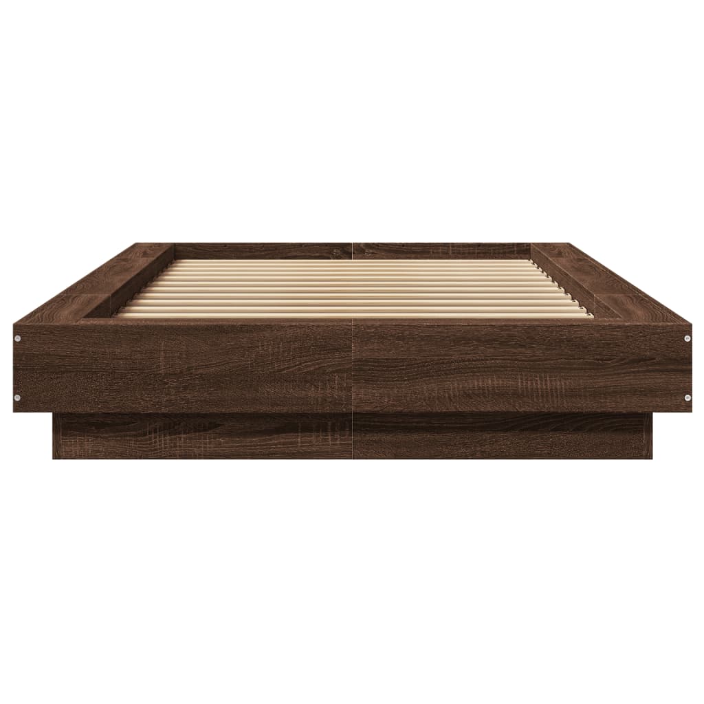 Giroletto Luci LED Rovere Marrone 90x200cm in Legno Multistrato