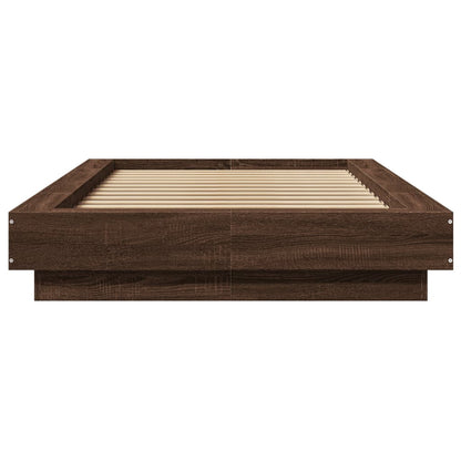 Giroletto Luci LED Rovere Marrone 90x200cm in Legno Multistrato