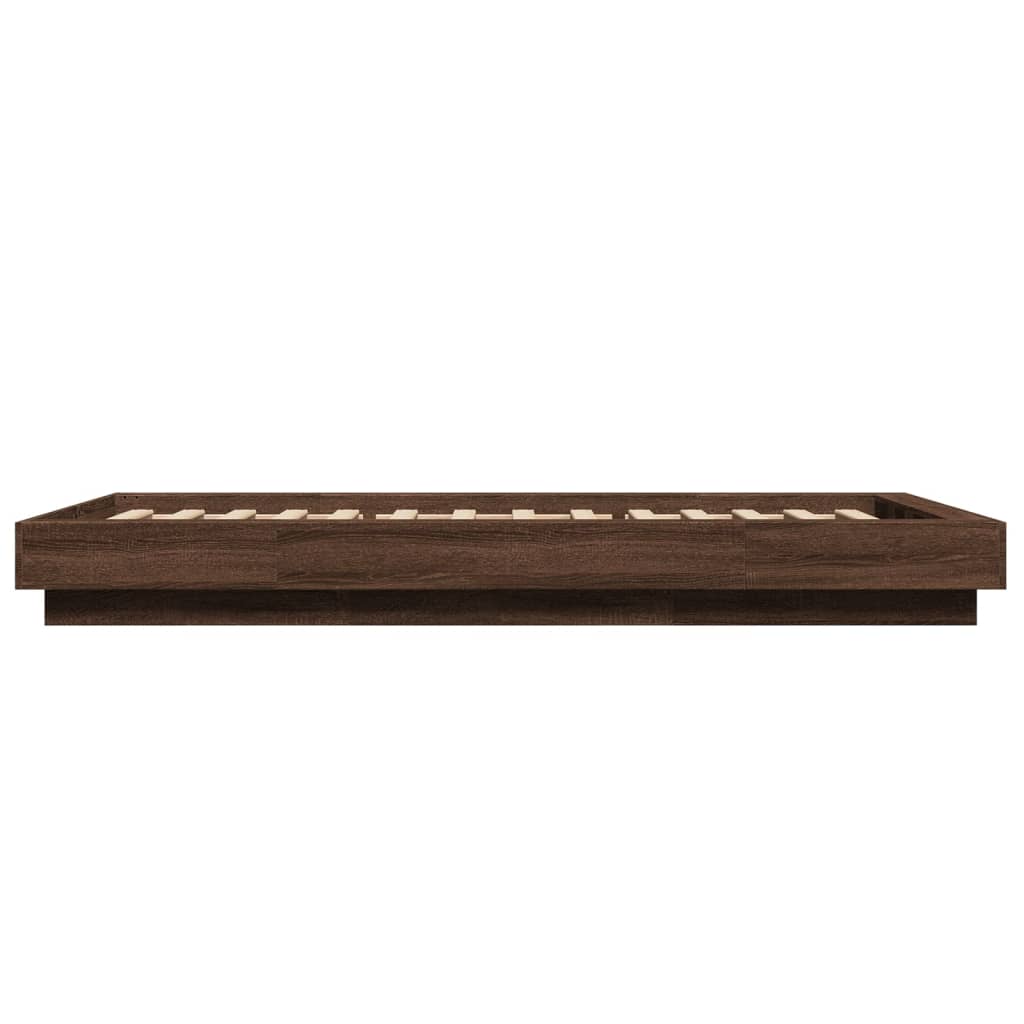 Giroletto Luci LED Rovere Marrone 90x200cm in Legno Multistrato