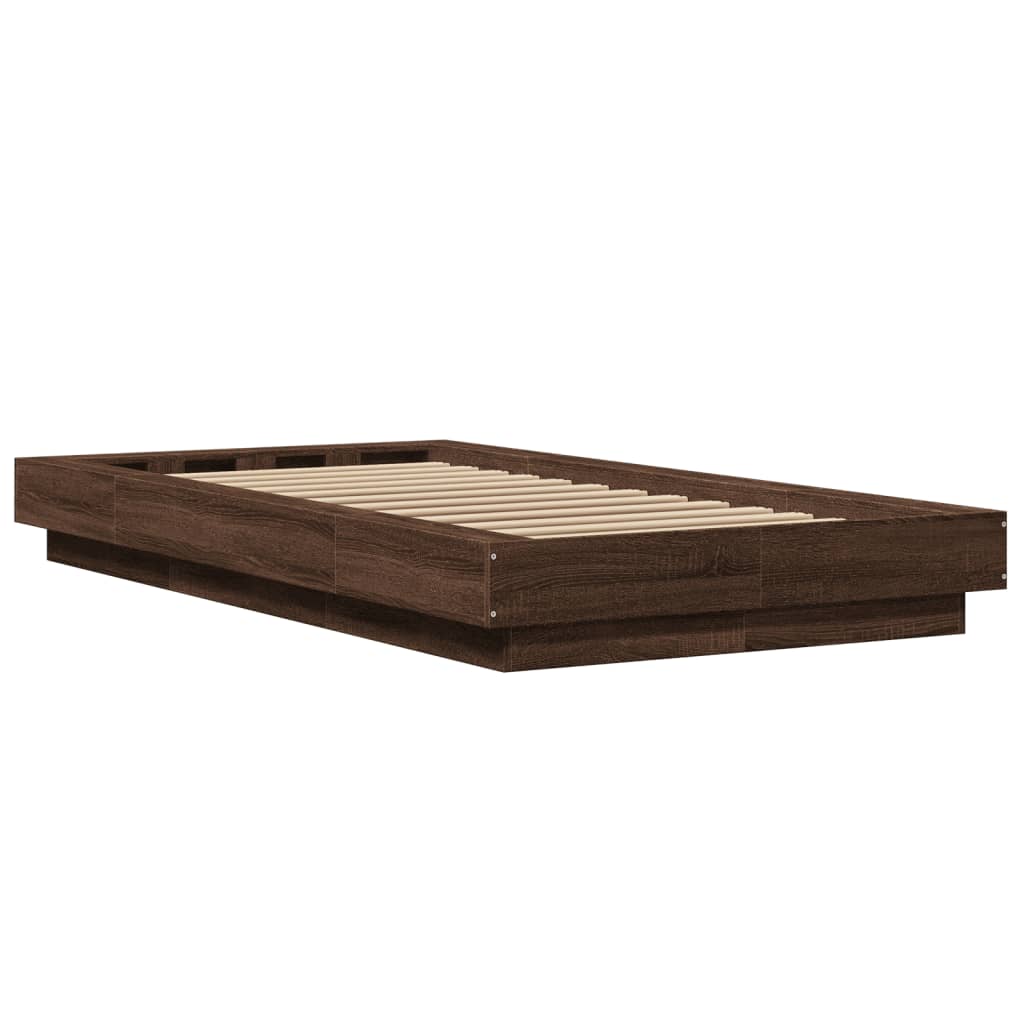 Giroletto Luci LED Rovere Marrone 90x200cm in Legno Multistrato