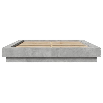 Giroletto Luci LED Grigio Cemento 140x190 cm Legno Multistrato