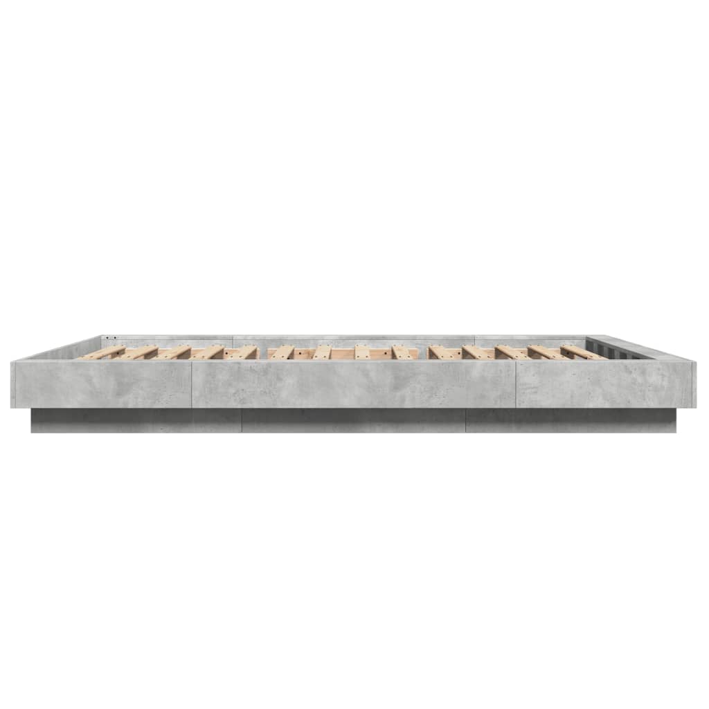 Giroletto Luci LED Grigio Cemento 140x190 cm Legno Multistrato