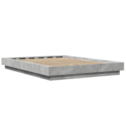 Giroletto Luci LED Grigio Cemento 140x190 cm Legno Multistrato